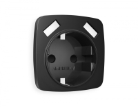 Лицевая панель OMEGA (Черный матовый) для электрической розетки с заземлением со шторками 2USB A+A QUANT OP8090