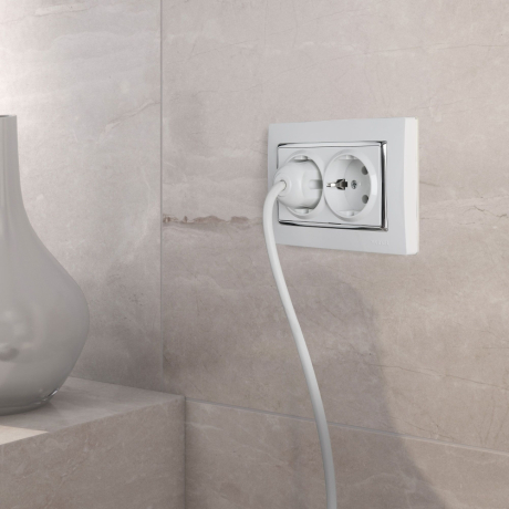 Рамка для двойной розетки Werkel Snabb (белый/хром) W0081901