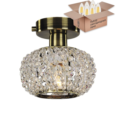 Потолочный светильник Favourite Sternchen с лампочкой 1391-1U+Lamps E14 Свеча 