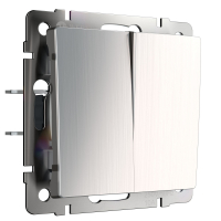 Выключатель двухклавишный проходной (глянцевый никель) Werkel W1122002