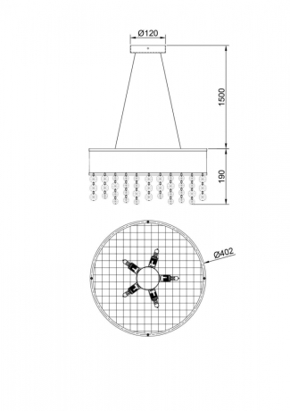 Подвесная люстра Lucia Tucci illuminazione fabian 1554.5 gold leaf 