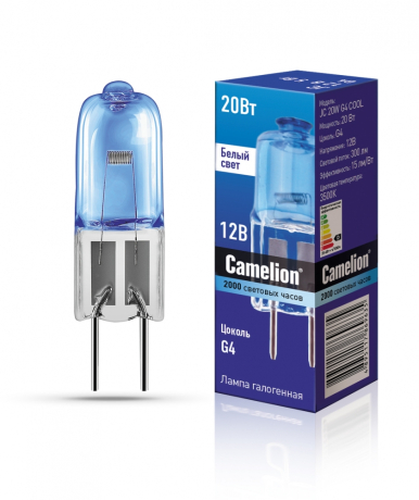 Галогенная лампа G9 20W 3500K (теплый) Camelion JC 20W G4 COOL (11465) 