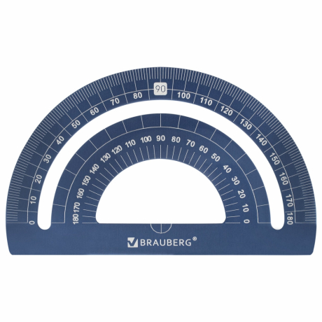 Нарушена упаковка! <795898> Набор чертежный металлический BRAUBERG (линейка 15 см, 2 треугольника, транспортир), 210816