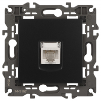 Нарушена упаковка.  <169307> Розетка RJ45 (антрацит) Elegance Эра 14-3107-05 () Б0034306