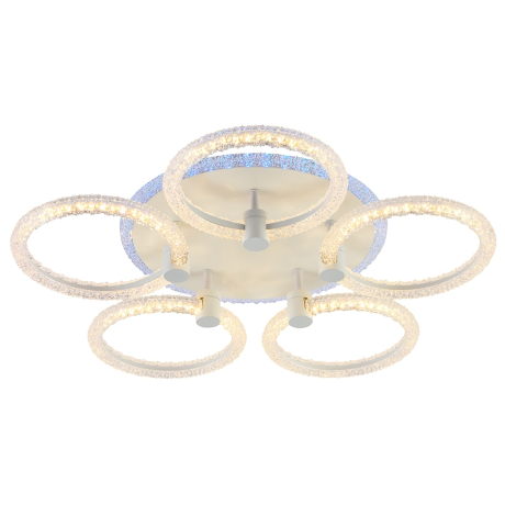 Светодиодная диммируемая люстра с ПДУ Profit Light 8024/5 WHT 90W+8W RGB 