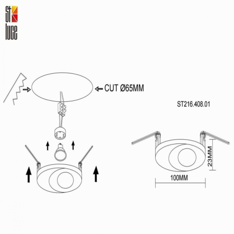 Светильник точечный с Led лампочками в комплекте ST Luce ST216.408.01+Lamps 