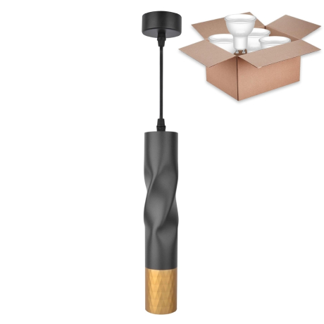 Светильник с лампочкой Arte lamp Sadr A3280SP-1BK+Lamps Gu10 