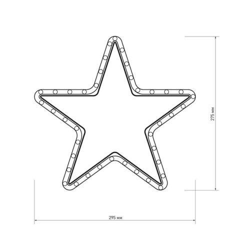 Светодиодная фигура Звездочка теплый свет Ardecoled ARD-Star-M1-295X275-36Led Warm (25312)