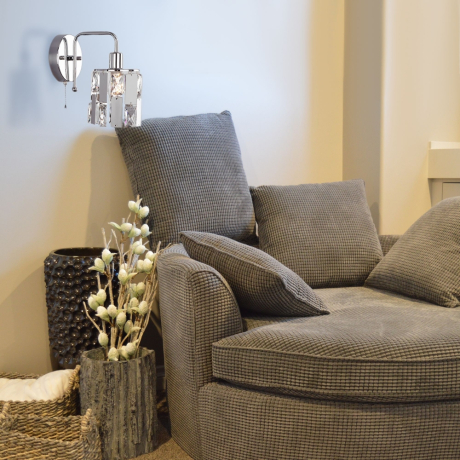 Бра Eurosvet Scoppio 10101/1 хром/прозрачный хрусталь Strotskis 