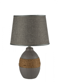 Настольная лампа с абажуром с лампочкой Arti Lampadari Gaeta E 4.1.T1 GY+Lamps