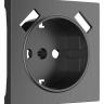 Накладка для розетки с заземлением и 2хUSB Werkel графит рифленый W1179504