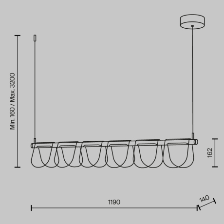 Подвесной светильник Maytoni MOD319PL-L30B3K 