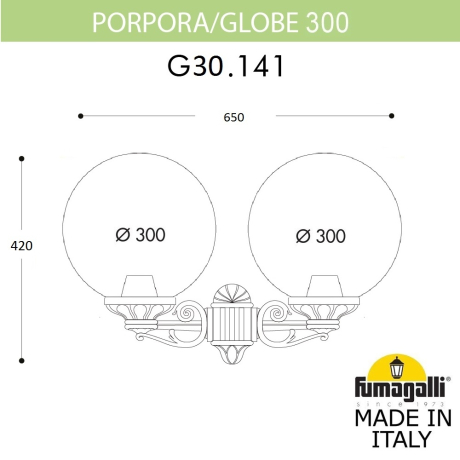 Светильник на штанге Fumagalli Globe 300 G30.141.000.AXF1R