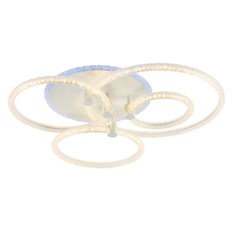 Светодиодная диммируемая люстра с ПДУ Profit Light 8024/4 WHT 116W+8W RGB 