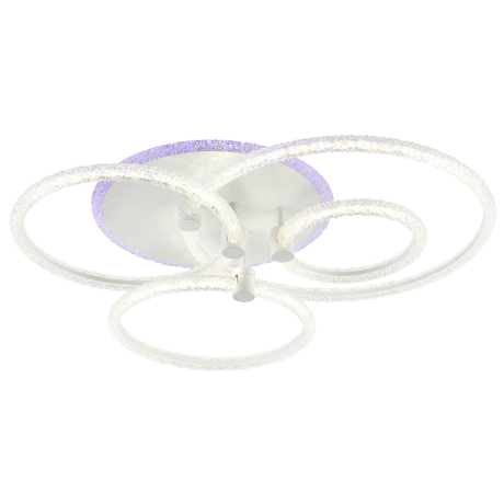 Светодиодная диммируемая люстра с ПДУ Profit Light 8024/4 WHT 116W+8W RGB 