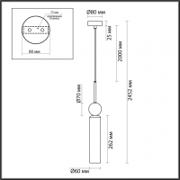 6625/1 MIDCENT ODL25 Подвесной светильник бежевый/металл/травертин IP20 1*E14 40W 220V LOLLA ODEON LIGHT