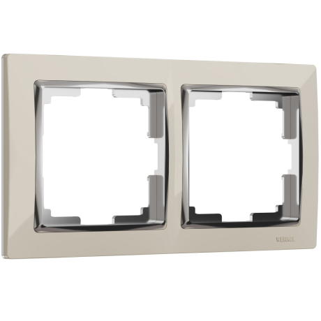 Рамка на 2 поста (слоновая кость/хром) Werkel W0021903