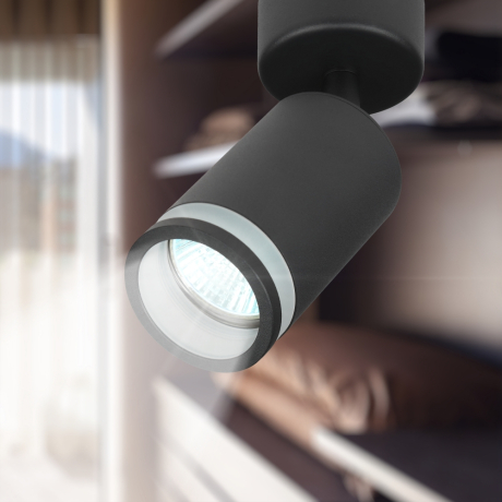 Нарушена упаковка!  <365246> Светильник настенно-потолочный спот Эра OL23 BK MR16/GU10, черный (Б0054397)