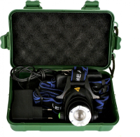 Светодиодный налобный фонарь на аккумуляторе. Поворотный корпус. 3 режима работы. Дальность 100м. Ultraflash E150 12188