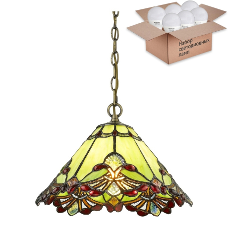 Подвесной светильник с лампочкой Velante 863-826-01+Lamps E27 P45 