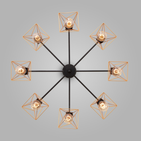 Люстра на штанге Eurosvet Trappola 70107/8 черный/латунь 