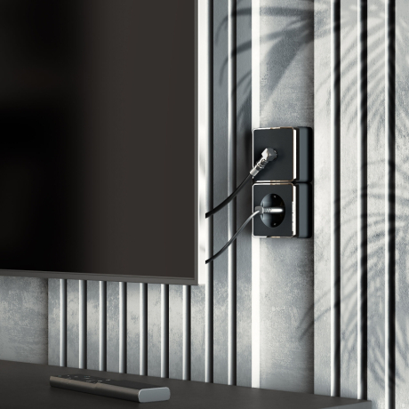 ТВ-розетка без рамки Werkel Gallant (черный/хром) W5083035