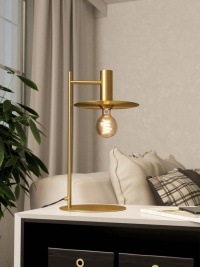 900734 Настольная лампа ESCANDELL, 1X40W (E27), H470, сталь, черный, матовая латунь Eglo