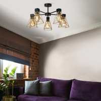 Люстра на штанге Eurosvet 70107/5 черный/латунь (a061402)