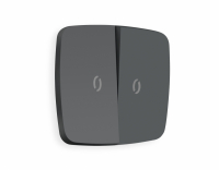 Лицевая панель OMEGA (Графит Мягкое касание) для 2-клавишных выключателей с подсветкой QUANT OP9040