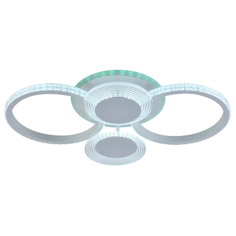 Светодиодная диммируемая люстра с ПДУ Profit Light 5883/4 WHT 76W+6,5W RGB 