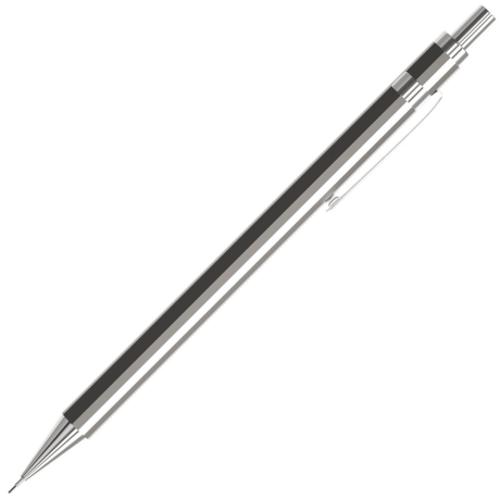 Нарушена упаковка! <653886> Карандаш механический 0,5 мм, HB, BRAUBERG "CHROME", металлический корпус, 181977 (181977)