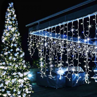 5.6*0.9м. Уличная гирлянда бахрома холодный свет Ardecoled 230V ARD-Edge-Classic-5600X900-Clear-240Led-Pulse White (34924)
