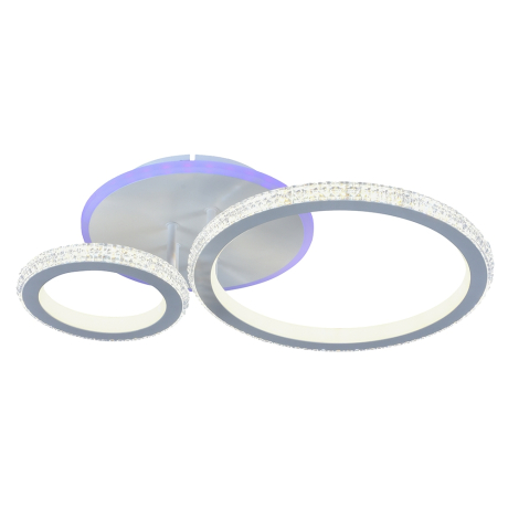 Люстра потолочная светодиодная с пультом ДУ Profit Light 8017/2 WHT 118W+8W RGB 