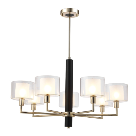 Подвесная люстра с лампочками CRYSTAL LUX Maestro SP-PL7 Gold+Lamps 