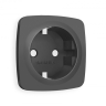 Лицевая панель OMEGA (Графит Мягкое касание) для электрической розетки с заземлением QUANT OP9060 