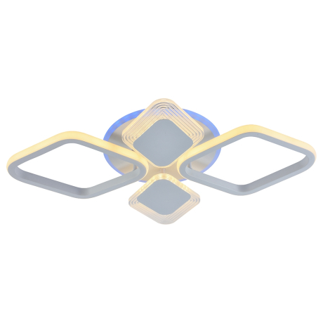 Светодиодная диммируемая люстра с ПДУ Profit Light 5893/2+2 WHT 72W+6,5W RGB 