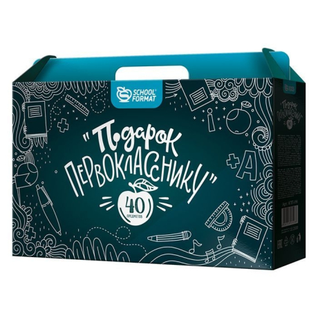 Набор из 7 шт, Набор д/школьника в подароч. коробке Schoolformat ПОДАРОК ПЕРВОКЛАССНИКУ 40 пр. 353х250х75 мм универс. КПП-УН (201308)