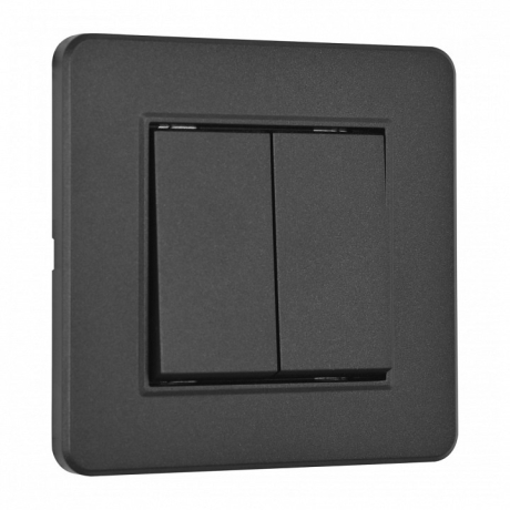 Выключатель двухклавишный Arte Milano SET16-1 SET16-1-30-2 black 