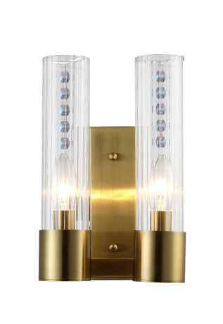 Бра Crystal Lux OTONO AP2 BRASS/TRANSPARENTE 