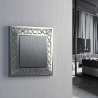 Выключатель одноклавишный проходной (cеребряный рифленый) Werkel W1112009