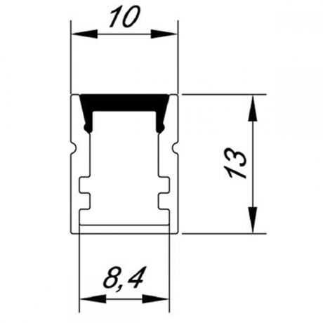 2м. Накладной алюминиевый профиль для светодиодной ленты Donolux DL18510 