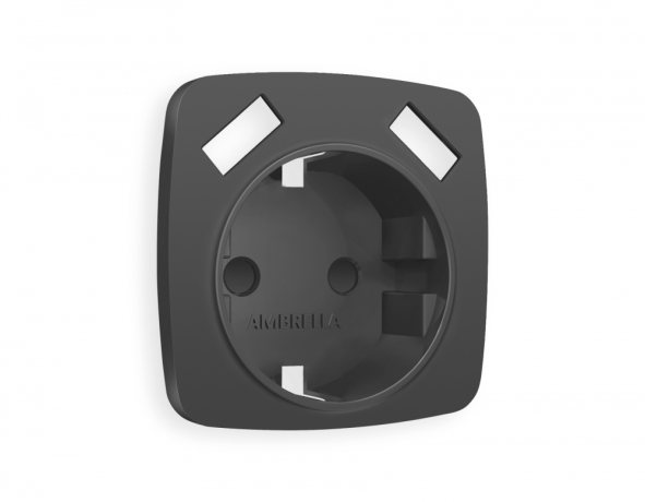 Лицевая панель OMEGA (Графит Мягкое касание) для электрической розетки с заземлением со шторками 2USB A+A OP9090 