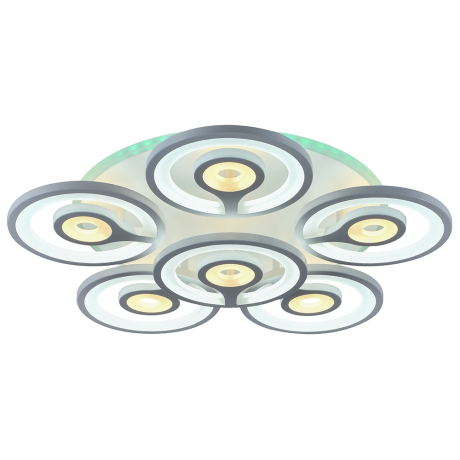 Светодиодная люстра с ПДУ Profit Light 8070/5+1 WHT 168W+11W RGB 