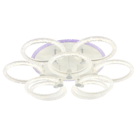 Светодиодная диммируемая люстра с ПДУ Profit Light 8024/6+3 WHT 162W+10W RGB 