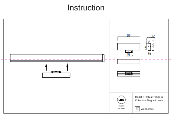 Трековый светильник 7W 3000К для магнитного шинопровода Maytoni Basis TR012-2-7W3K-W 