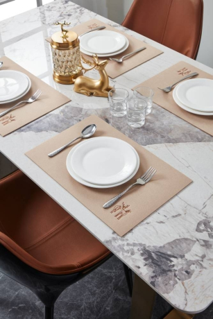 420136 Салфетка для сервировки декоративная (плейсмат) LAKANDAVA, L450, B300, H3, полиэстер, бежевый Eglo 