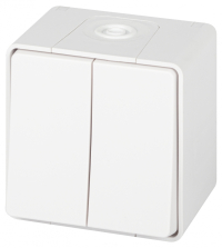 Выключатель ЭРА Эксперт 11-1504-01 двойной IP55, 10АХ-250В, ОУ, белый (Б0063257)