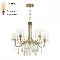 Подвесная люстра Odeon Nicole с лампочками 4886/5+Lamps E14 Свеча