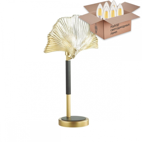 Настольная лампа Odeon Light Ventaglio с лампочкой 4870/1T+Lamps E14 Свеча 