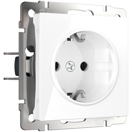 Розетка с заземлением (белая) Werkel W1171001